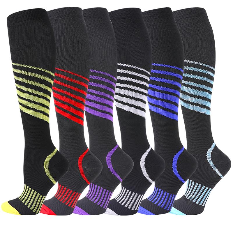 Graduated Pressure Forefoot Area Coverings Tube Socks 15-20 Mmhg Unisex Charcoal Black Series Golfs Line Motif Springy Outdoor Prevent Varicose