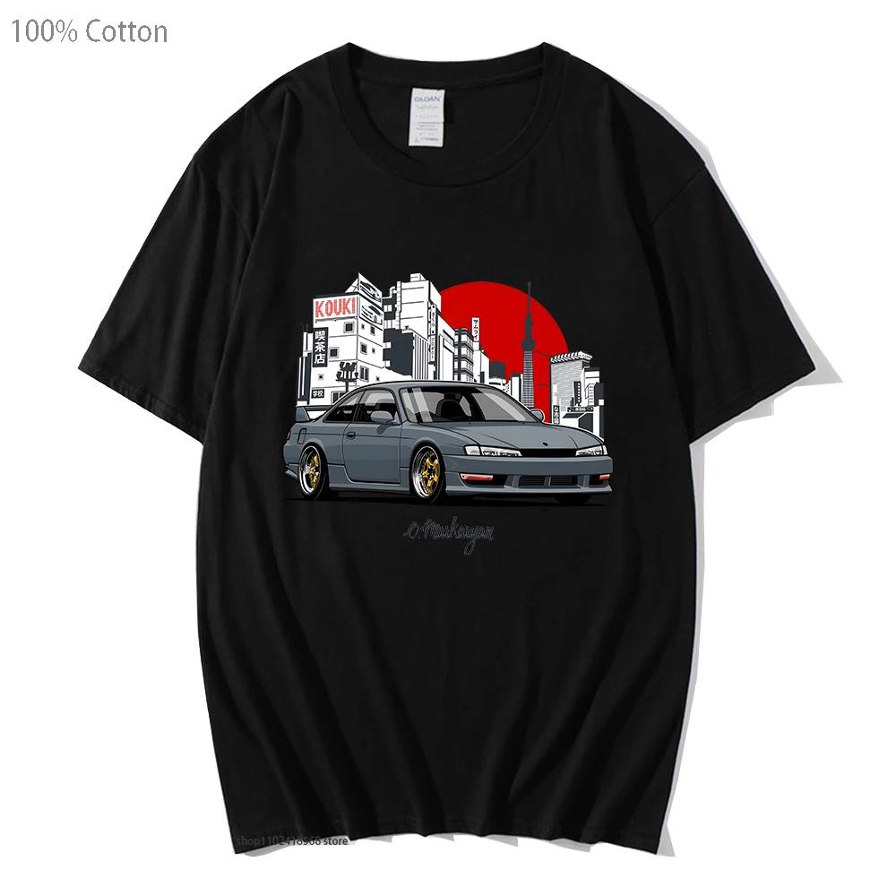 Anime Initial D JDM Automobile T-Shirts Racing Car Mazda RX7 Tshirts Men Tees Women Tops Fashion Streetwear Cotton T Shirt