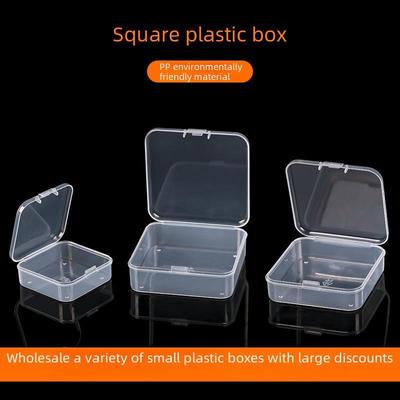 Quadratische durchsichtige Kunststoff-Aufbewahrungsbox für Nagel-Schmuck und Ohrringe