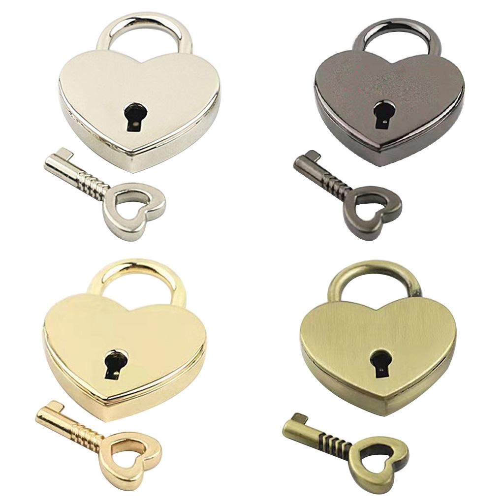 Metalen Wensslot Mini Hart Vintage Hangsloten Met Sleutel Sieradendoos Decoratief Hangslot voor Geliefden, Meisjes, Studenten