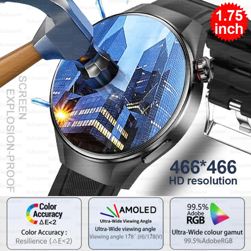 New HD Bluetooth Call GPS Tracker Smart Watch Heart Rate Blood Oxygen Health Monitor IP68 Waterproof Sports SmartWatch Men