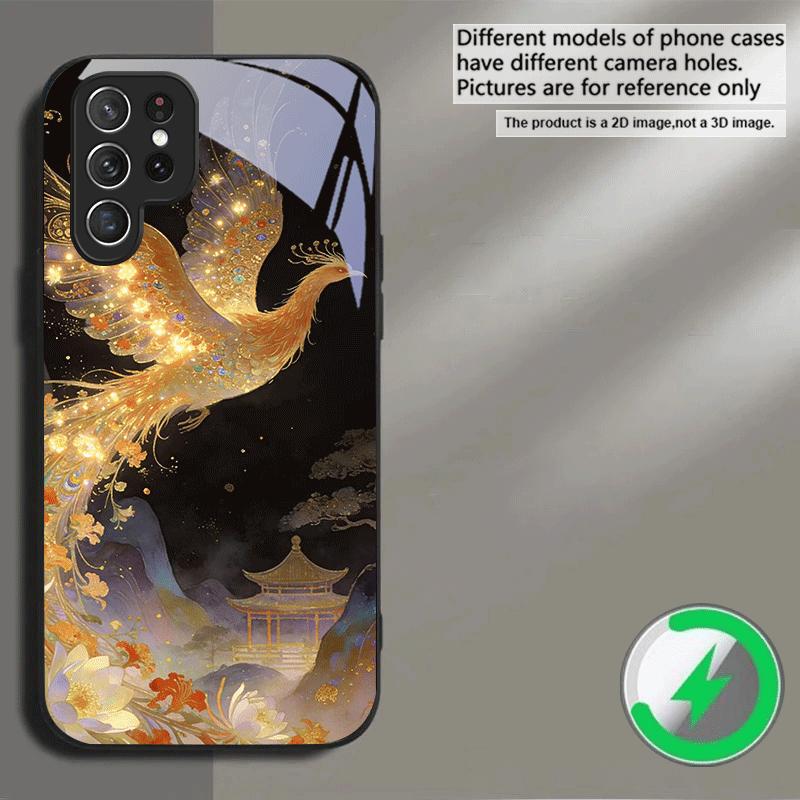 Gorgeous Phoenix Picture Suitable For Samsung Galaxy S25 Ultra S20 FE S21 S22+ S23 Plus S24 S26 Edge magnetism Glass Phone Casee