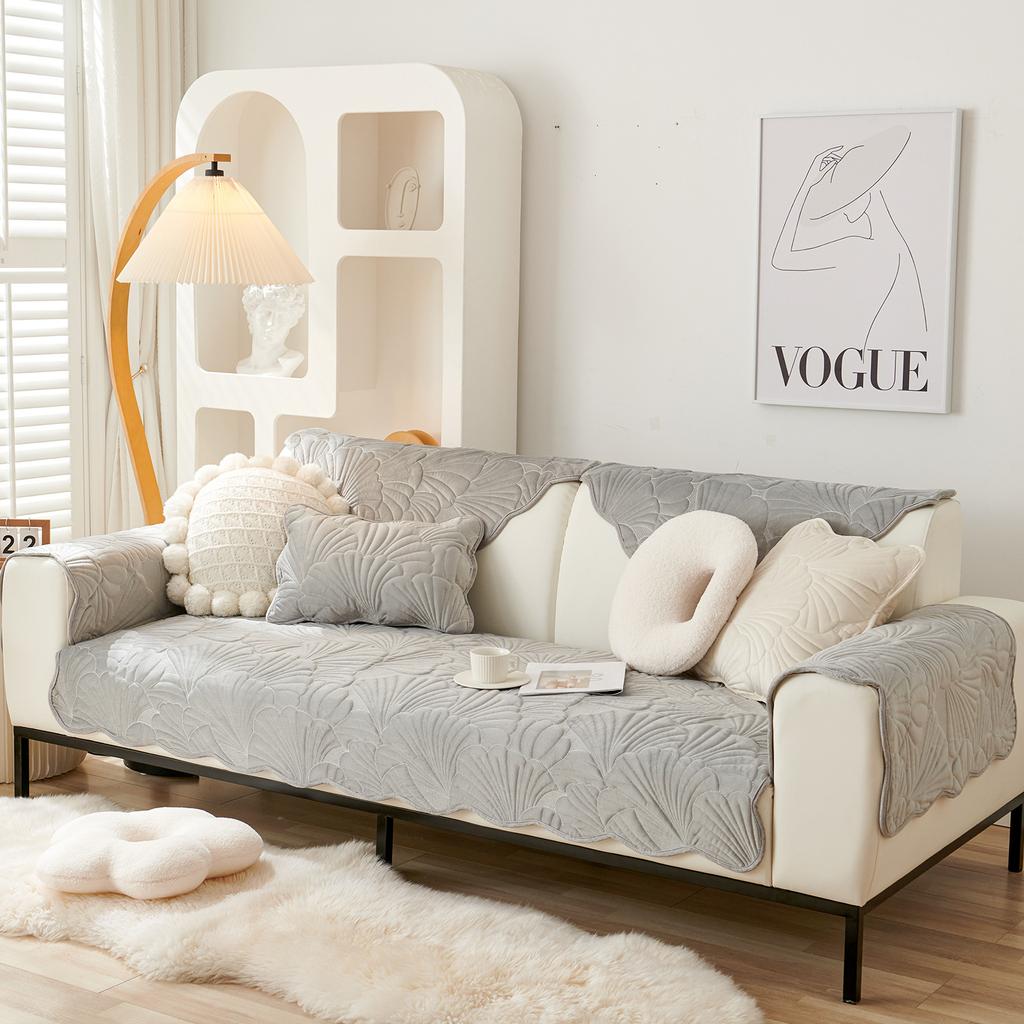 New Autumn and Winter Crystal Velvet Embroidered Sofa Cushion Living Room Thickened Non-slip Sofa Cover Towel Sofa Cover
