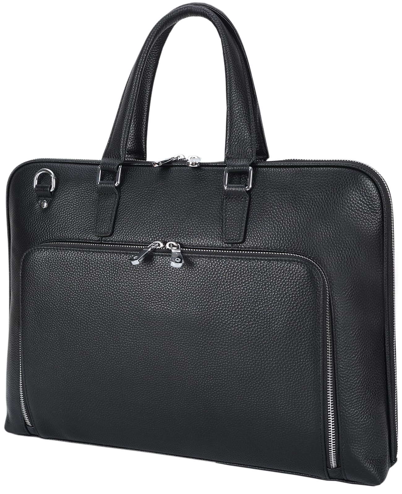 

Miyabi Деловая сумка Натуральная кожа Тонкий портфель Тонкий Самостоятельно стоящий Двойная молния Круглая молния Сумка для документов A4 Сумка для поездок на работу Черный [Masa Kawa] чёрный