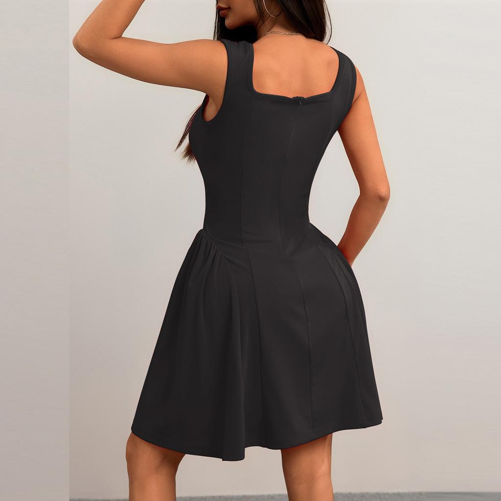 Slim Fit Dress Backless Sleeveless Vest Suspender Dress