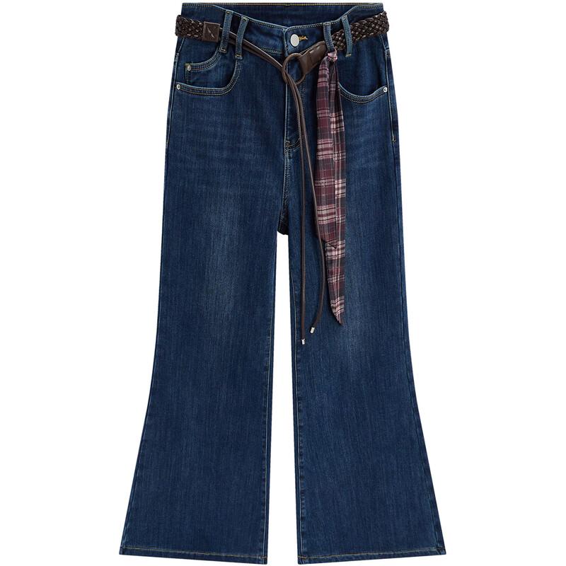 IEF Women's Plus Size Fleece-Lined Wide-Leg Denim Pants