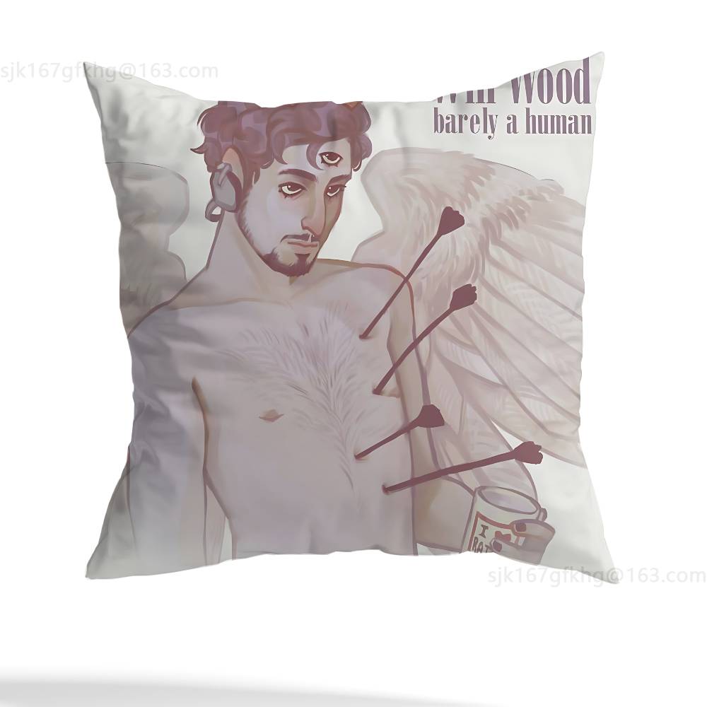 W-Will Wood  Pillow Case Sofa Living Room Bedroom Headboard Backrest Cushion Square Cushion Nap Time