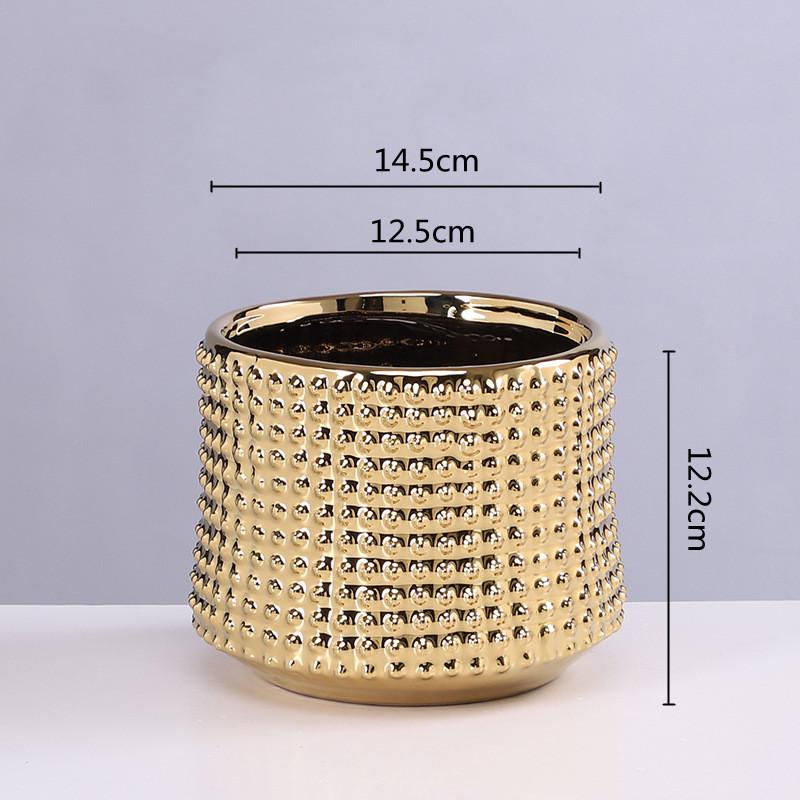 Zlatý keramický květináč Sukulentní květináč Květináč Váza Terárium Květináče Balkonové dekorace Plantas Accesorios Domácí dekorace