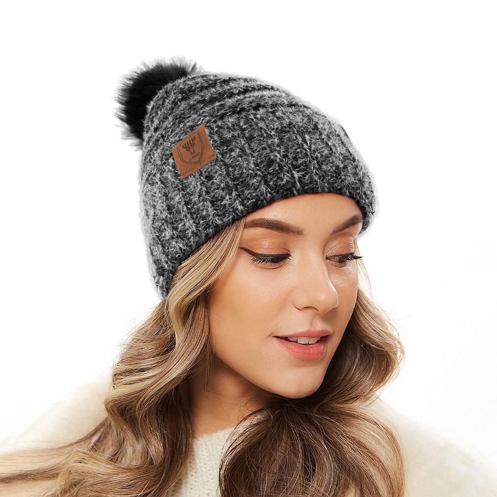 Autumn and Winter Hats for Women Cute Wool Ball Warm Solid Color Wool Hat Korean Version Women's Jacquard Fashion Knitted Hat Versatile