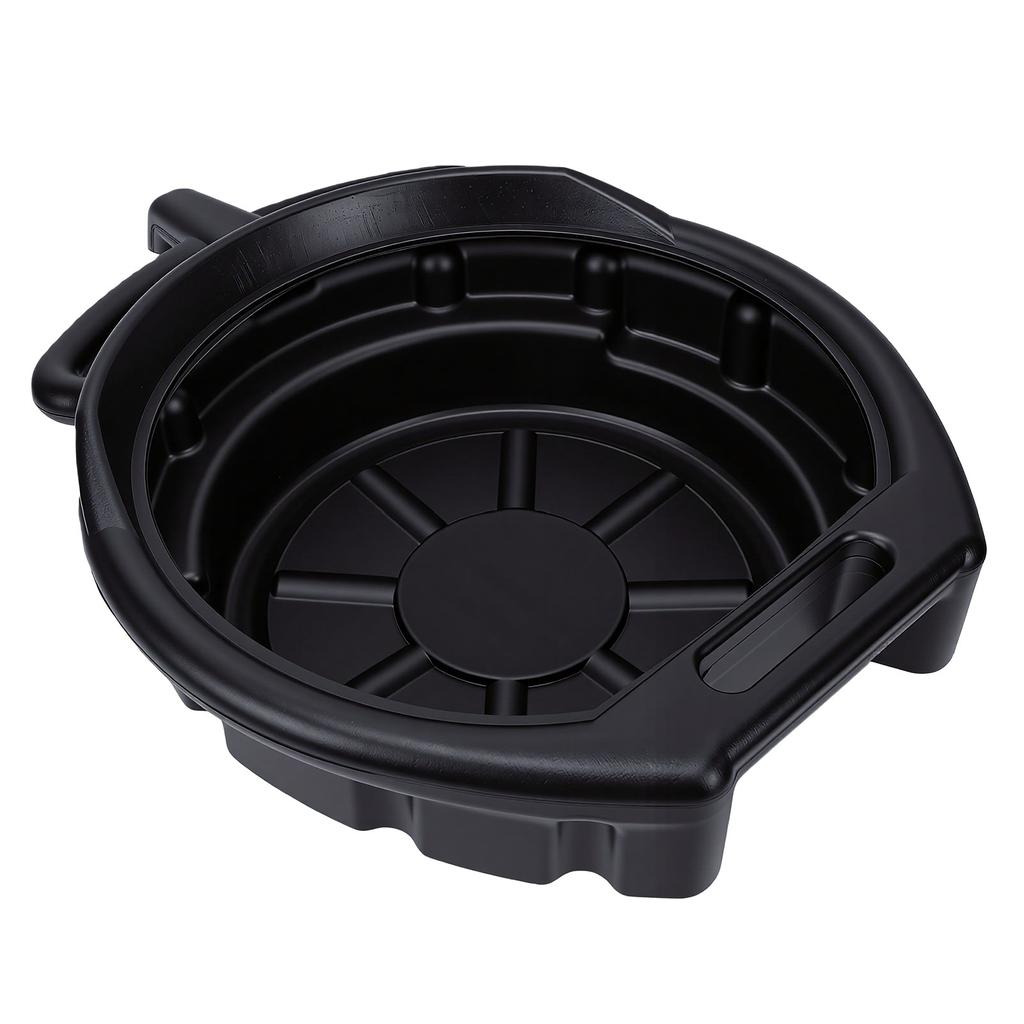 15L Oil Drain Pan with Pour Spout Black Anti Splash Oil Drip Catcher Container for Car Motorcycle Truck