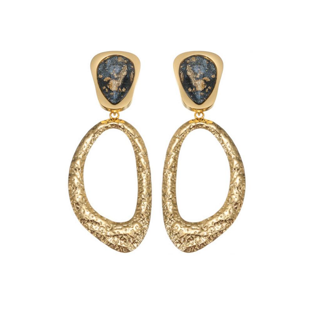 Irregular Surface Design Women's Earrings Exaggerate Textured Round Hoop Earrings  Daily