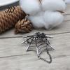 Women Gothic Jewelry Spider Web Brooch for Halloween, Sparkling Rhinestone Lapel Spooky Pin Pin, Holiday Clothing Accessory Men
