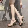 Fashion Gold/Silver 10Cm Strange Style Heels Sandals Women Shoe Sexy Open Toe PVC Transparent Broadband Crossover Slippers