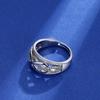 European and American style rhinestone rings for women, silver fashion hollow rings, hot-selling diamond-encrusted wedding rings