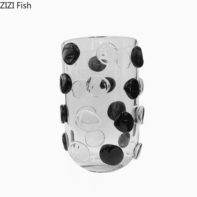 Creative Polka Dot Glass Vase Hydroponics Plant Pots Table Decoration Flower Arrangement Floral Vases Room Aesthetic Decor