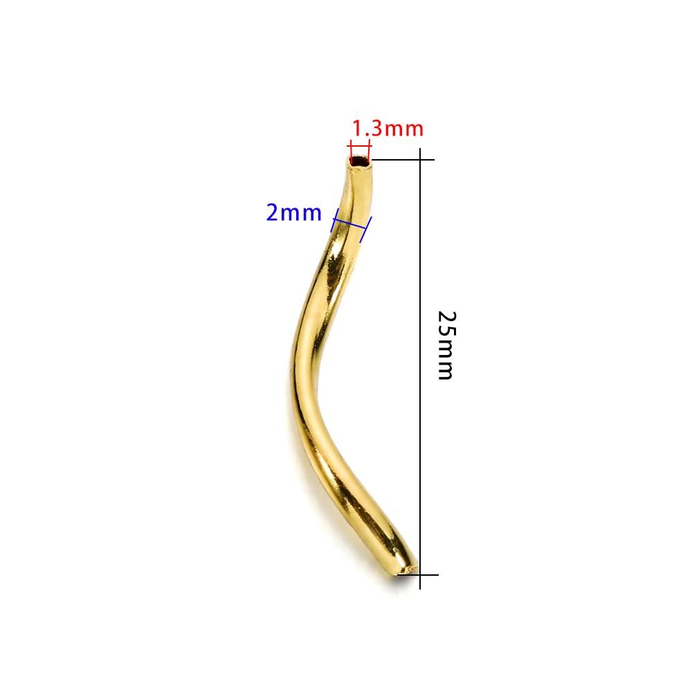 100 buc 2x25mm cupru neted curbat S tub distanțier margele conectori pentru bricolaj brățară colier bijuterii accesorii