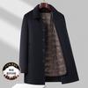Mens Reversible Wool-Blend Coat With Removable 90% White Duck Down Liner Mid-Length Warm Winter Outerwear