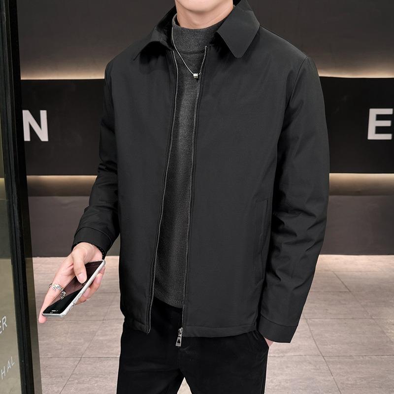 

Ексклюзивна ділова куртка-пуховик проти зморшок чоловіча зимова з лацканами% пух білої качки холодостійке вільне пальто 3XL