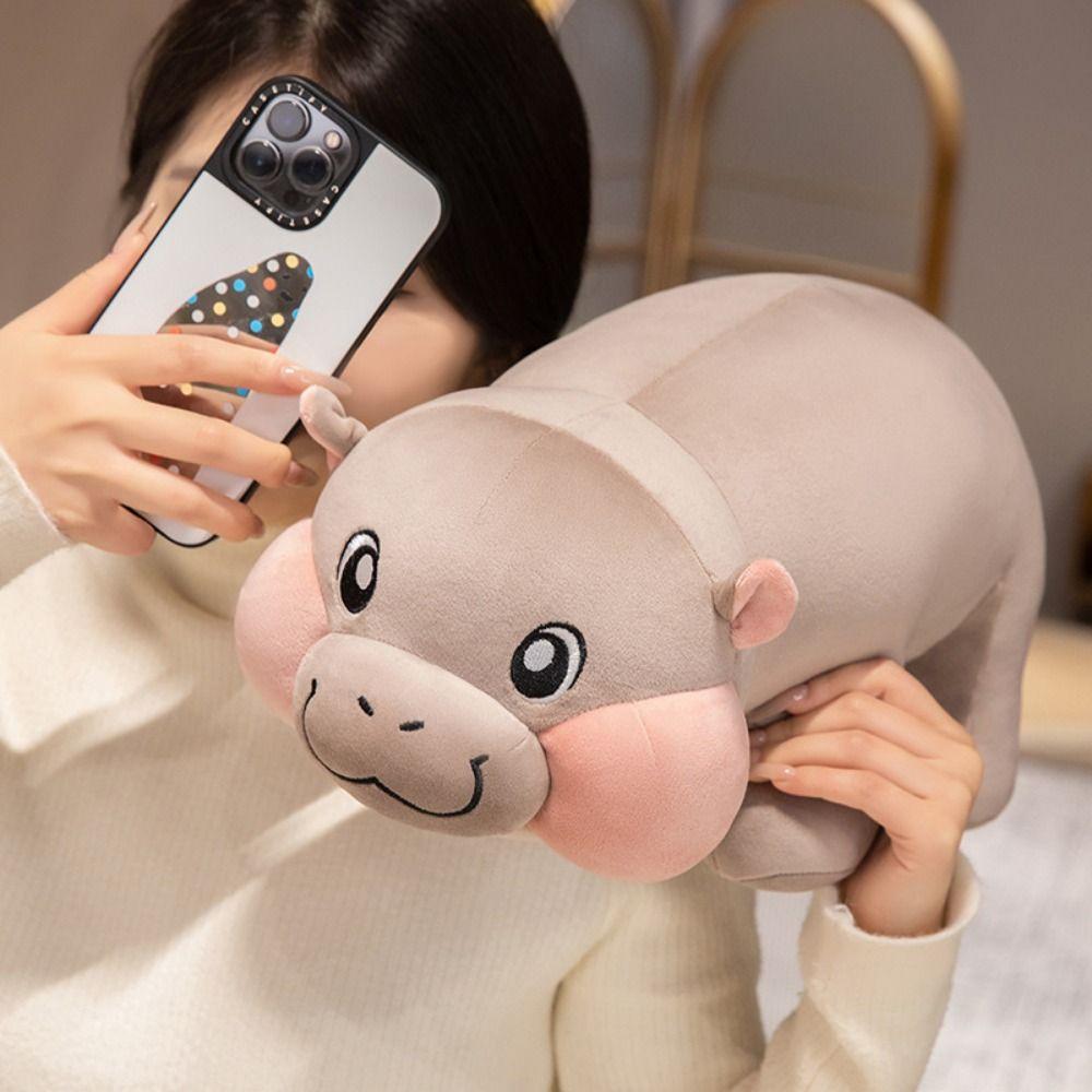 Short Legs Plush Moo Deng Doll Chubby Hippopotamus Stuffed Animal Doll Hippo Plush Toy Room Decor