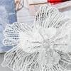 White Mesh Double-Layer Three-Dimensional Flower Bead Corsage Lace Clothing Wedding Dress Decorative Cloth Sticker