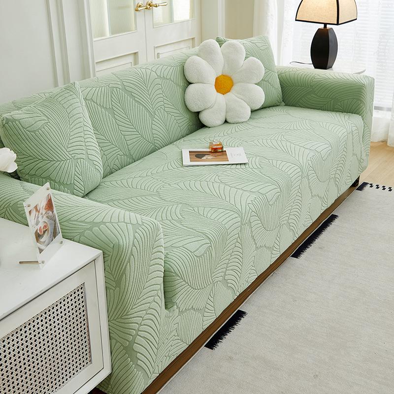Straight Row Sofa Cover Elastic All-Season Universal Jacquard Dust Cover Non-Slip Anti-Cat Scratch Living Room Sofa Armrest Back