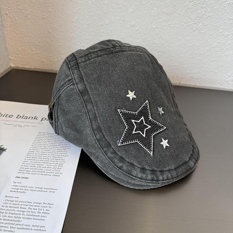 

Retro Star Water Wash Cotton Baseball Cap With Breathable Design For Summer And Spring