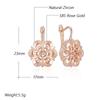 Crystal Flower Ethnic Bride Drop Earrings For Women  Rose Gold Color With Natural Zircon Accessories Daily Jewelry