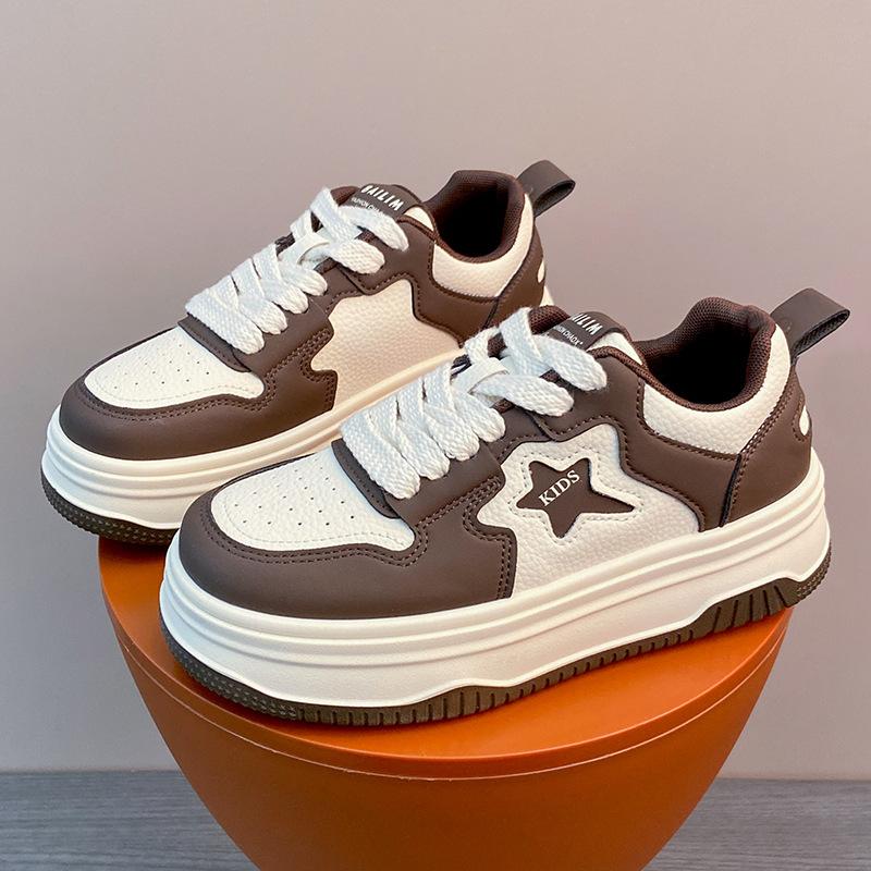Little white shoes women's autumn and winter black and white stars panda shoes tide thick baseplate shoes