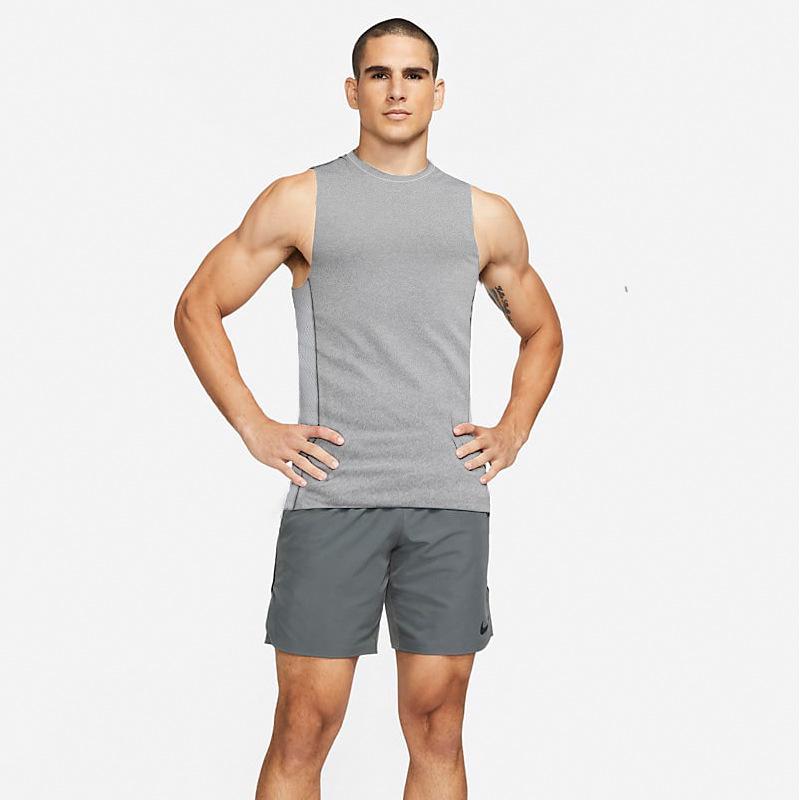 

Мужская компрессионная спортивная майка без рукавов с быстрым высыханием для бега, баскетбола и фитнеса в зале. M серый