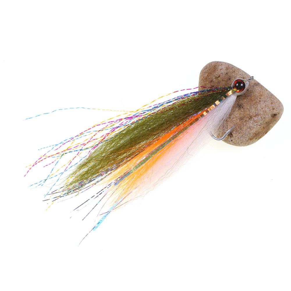 1PC 3D Epoxy Fish Eyes Minnow Streamer Synthetic Fiber Artificial Bait Trout Bass Salmon Bluefish Tarpon Steelhead Fishing Lure