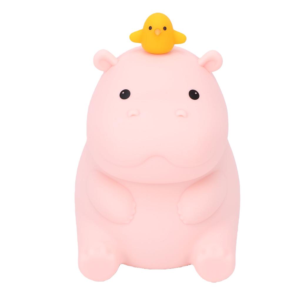 Hippo Night Light Cute Animal Night Lamp USB Rechargeable Silicone Tap Bedside Night Lamp for Home Bedroom