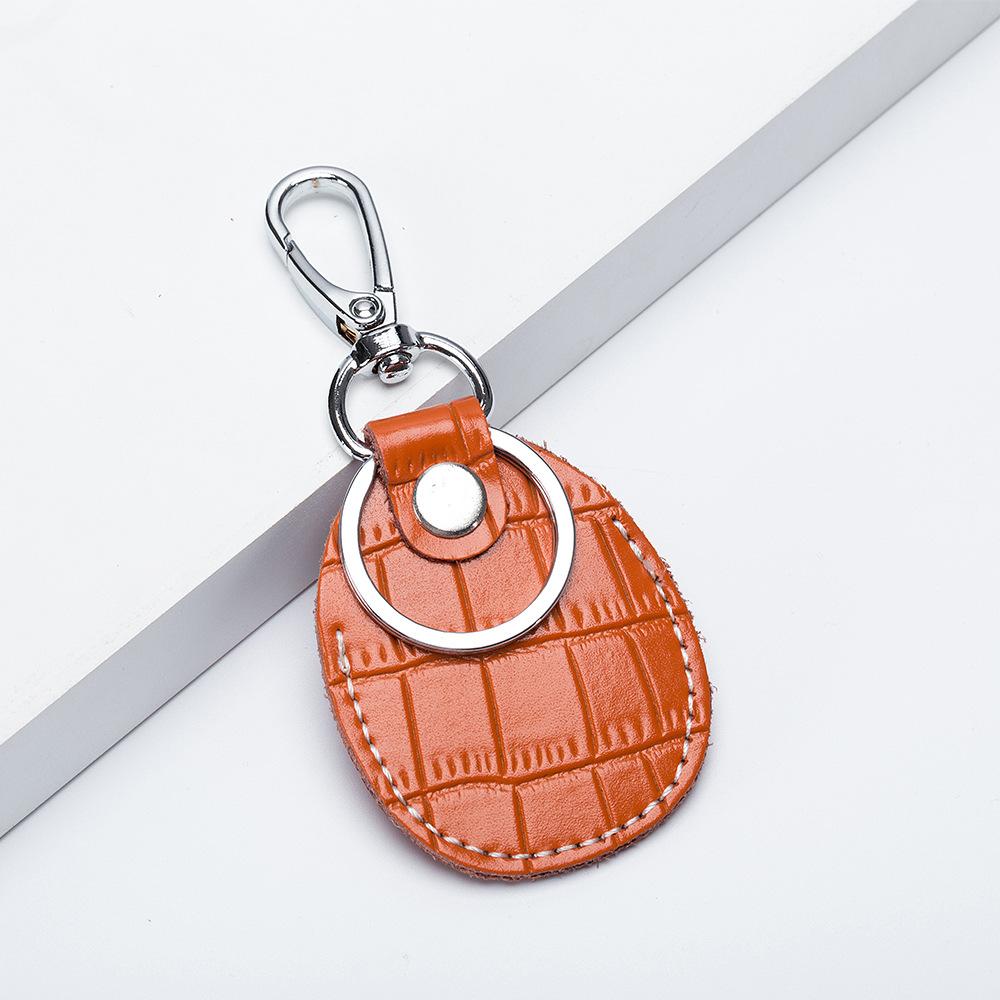 Leather Keychain Card Cover For Alarm Tag Intercom Key Access Entry Card Set Car Key Protector Card Tracker