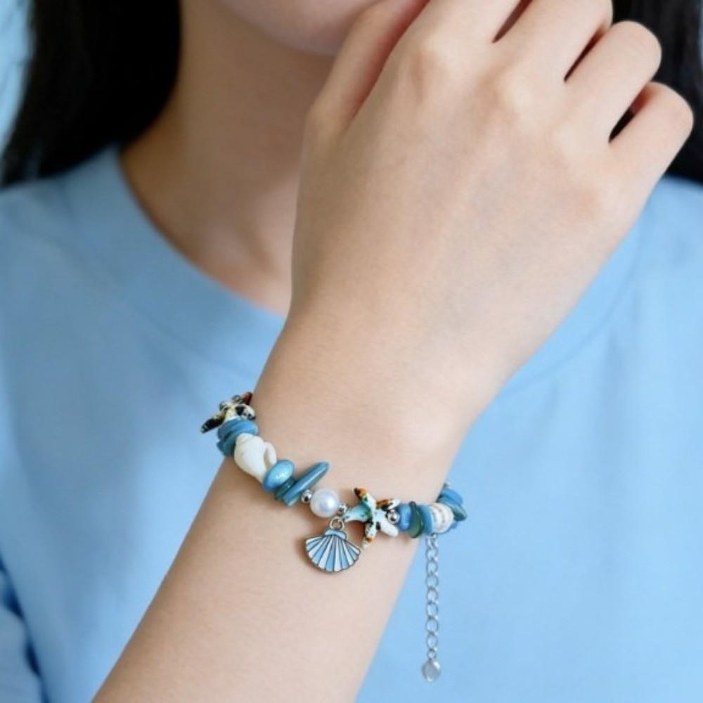 Ocean Sea Series Beach Beads Bracelet Pearl Bohemian Shell Bracelet Vacation