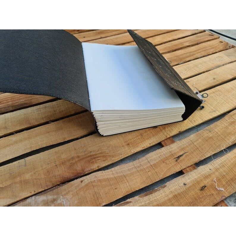 Leather Journal, Black Magic Spell Notebook, Pentagram Journal Leather Grimoire