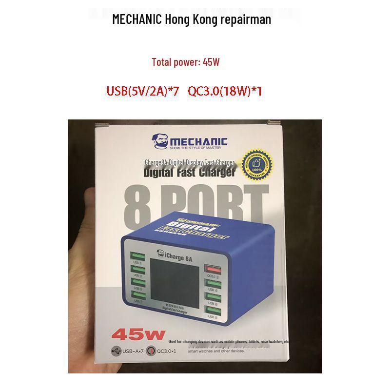 

Repairman Wireless Multi-Port USB Charger with Digital Display for Fast Charging Mobile Devices and Tablets