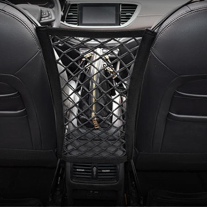 Nastavitelná polyesterová síťová bariéra pro psy do auta s úložným prostorem ze síťoviny - Snadná instalace, bezpečnostní dělící mříž pro domácí mazlíčky do vozidel a SUV