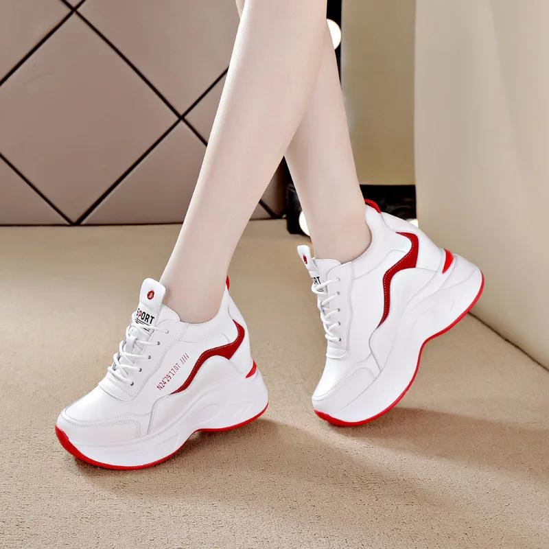 Daddy Shoes 2025 Spring New Leather Surface Single Shoes Women's Thick Sole Height Increase and Thinness Casual Sports Shoes