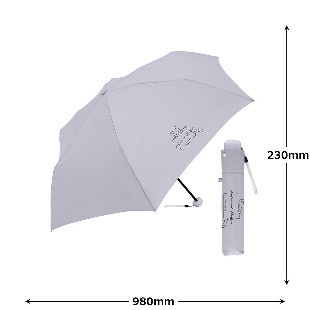 And Stylish Folding Umbrella for Featuring a Muted Color Accent and a Cat Lightweight, Compact, Women, Design, 55cm.