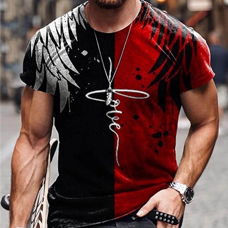 

Men s Graphic Color Block T Shirt Tee Christian T Shirts Short Sleeve T shirt 3D Print Crew Neck Shirt XL