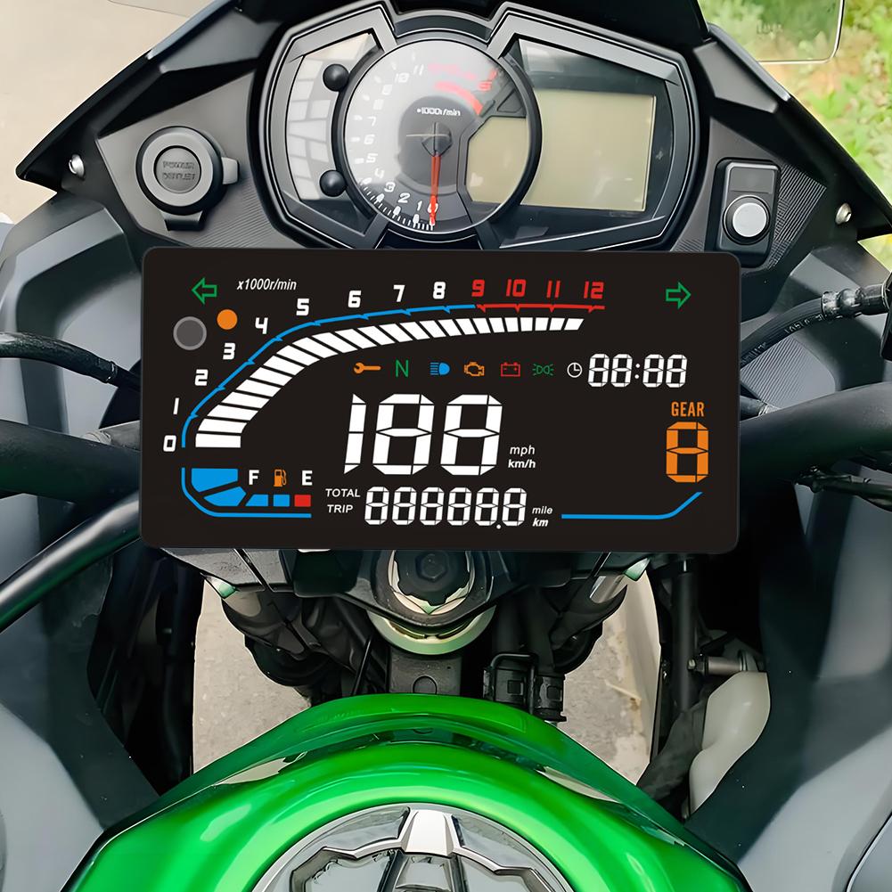 Digital Motorcycle Speedometer Motobike Dashboard Odometer with Multi-Function Indicator Light Motorcycle Accessories