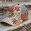 Baseball Hat Embroidery Flower Pattern 3D Printing Retro Sun Protection Summer Cap Hiking Outings Traveling
