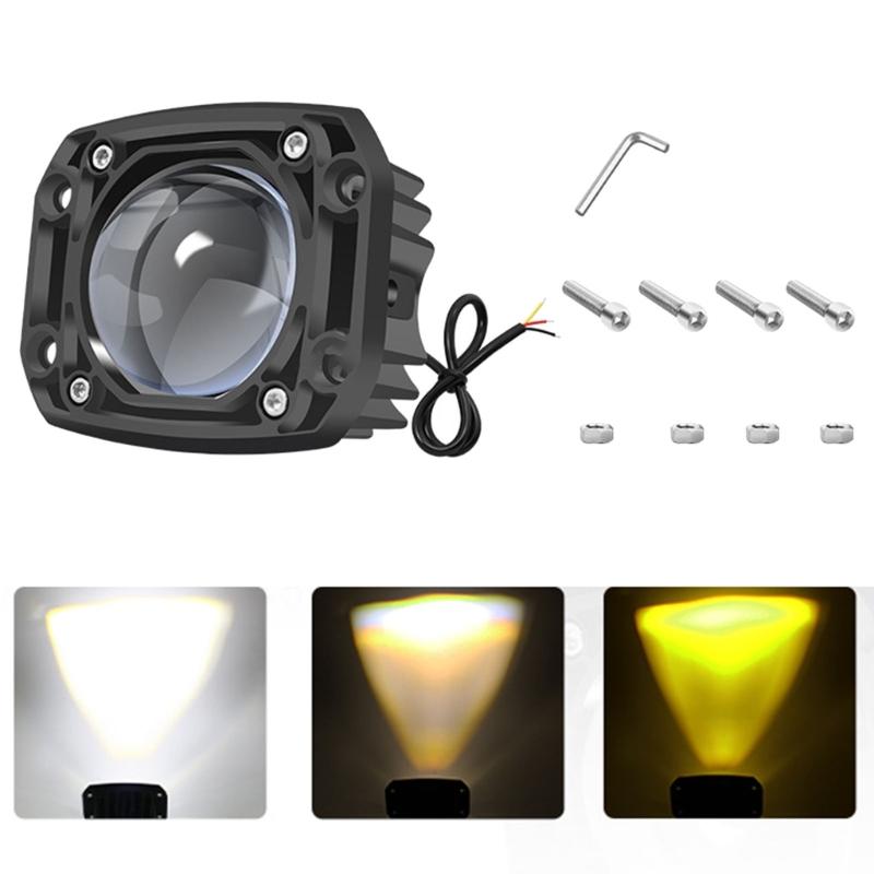 Powerful LED Double Color Fog Light Lamp Bulbs for Car Easy to Install Waterproof Long Distance Drivers Foggy Rainy Days