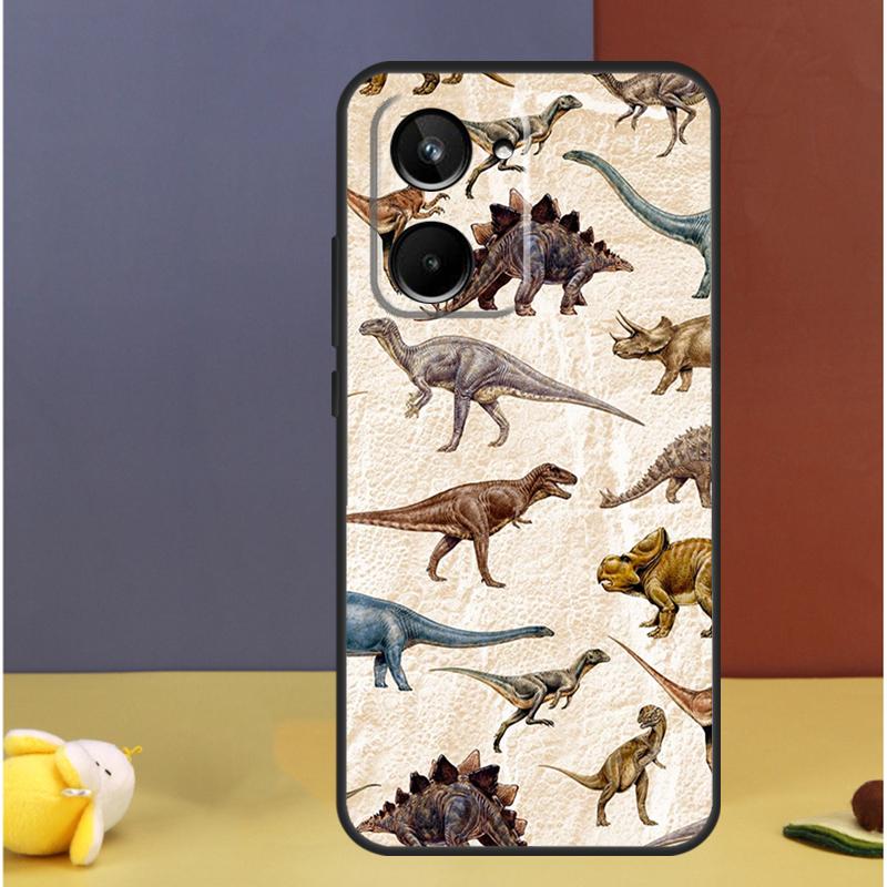 Dinosaur Pattern For Realme GT7 GT6 15 Pro 10 11 12 13 14 Pro Plus C55 C71 C75 C67 C63 C61 C53 C35 C65 Case