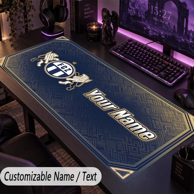 Custom Text Big Mousepad, Extended Desk Pad For Laptop Work GameFC Zürich