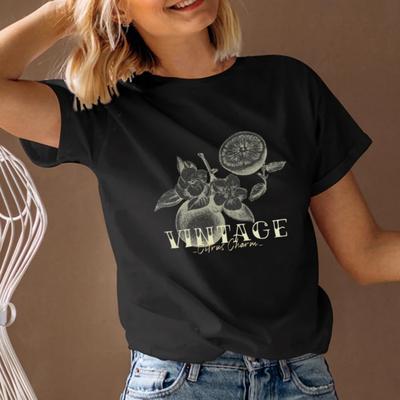 Women's T-Shirt Vintage Graphic Print Short Sleeve Round Neck Trendy 2023 Streetwear Fast Ship