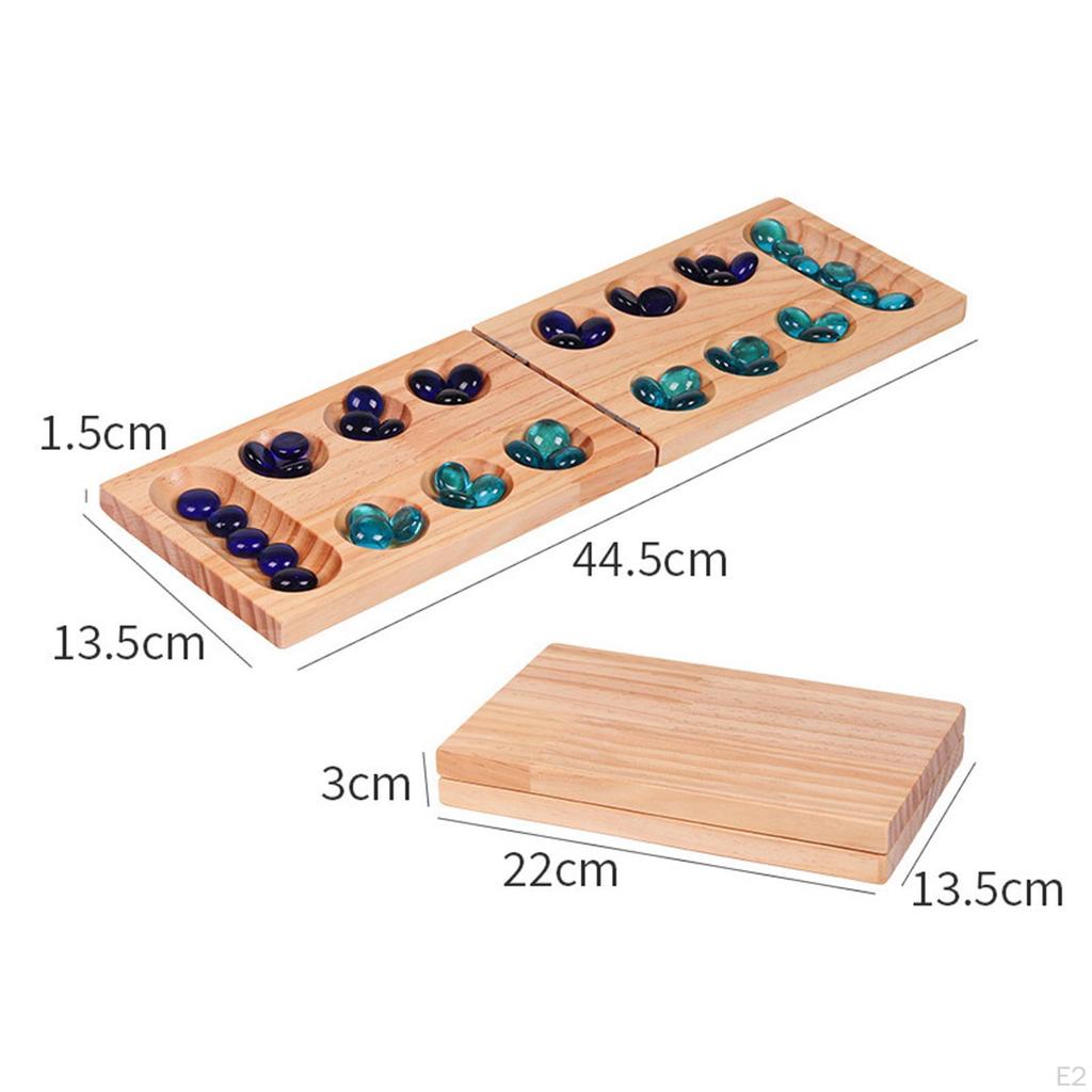 Holz Mehrfarbige Perlen Mancala Brettspiel, Tischspiel für Teenager, Klassisch Faltbar für Erwachsene Kinder