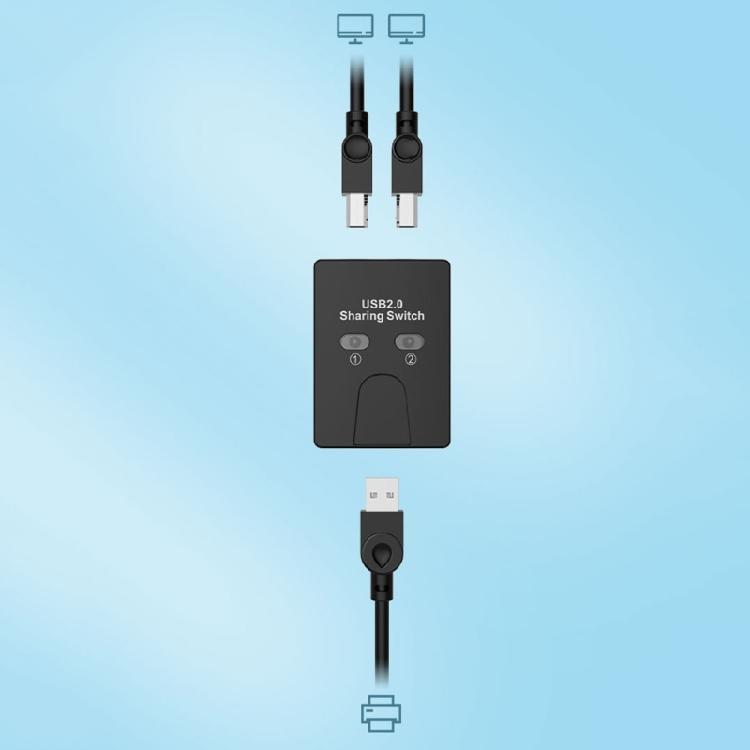 USB2.0 Manual Switching Hubs Printer Sharing Device 2 In 1 Out USB Selectors KVM Hubs Adapter