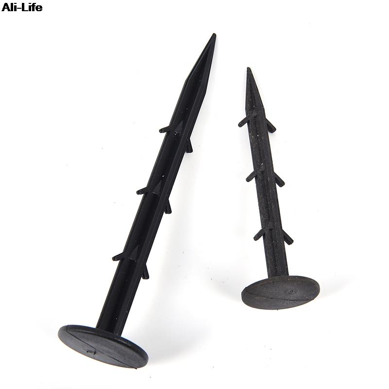 

50 шт./упак., черная полипропиленовая мульча, затенение, борьба с вредителями, пластиковая пленка для садовых ногтей, фиксированные колышки, крепления для садоводства