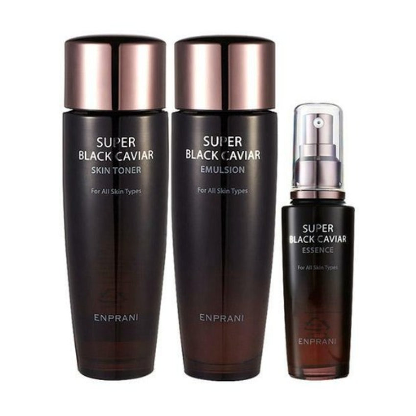 

Enprani Super Black Caviar Skin Care Toner Emulsion Essence/Cream/Eye Cream 3 Pieces Set
