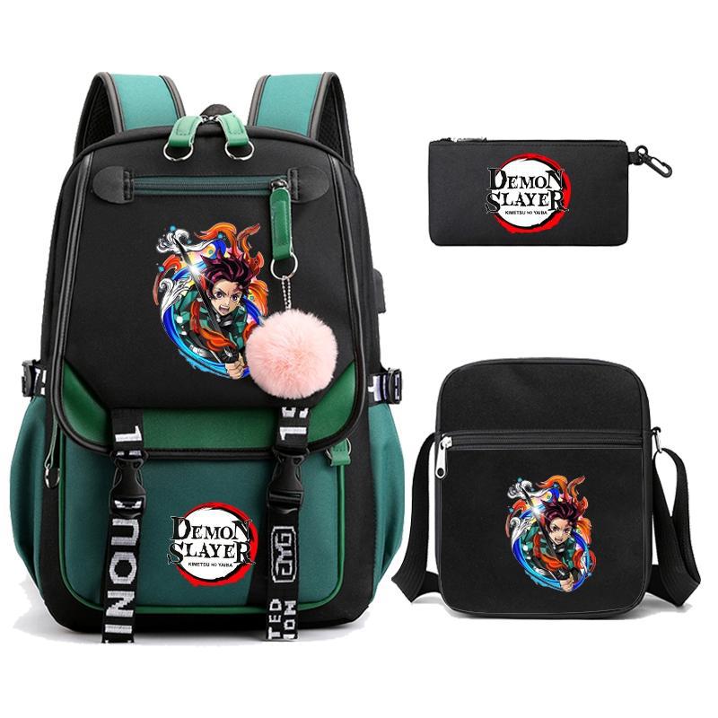 Hot-selling Ghost Extinguishing Peripheral Animation Backpack Campus Trend Primary and Secondary School Students Schoolbag Pencil Bag Shoulder Bag